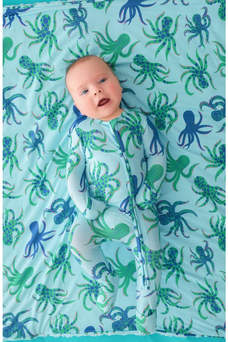 Fitted Convertible One-Piece Pajamas, Alternate, color, BLUE