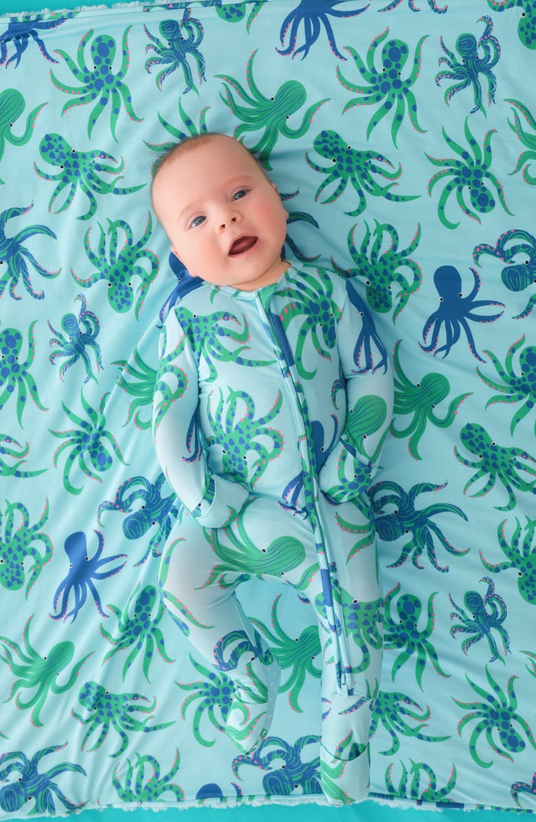 Posh Peanut Fitted Convertible One-Piece Pajamas, Alternate, color, Blue