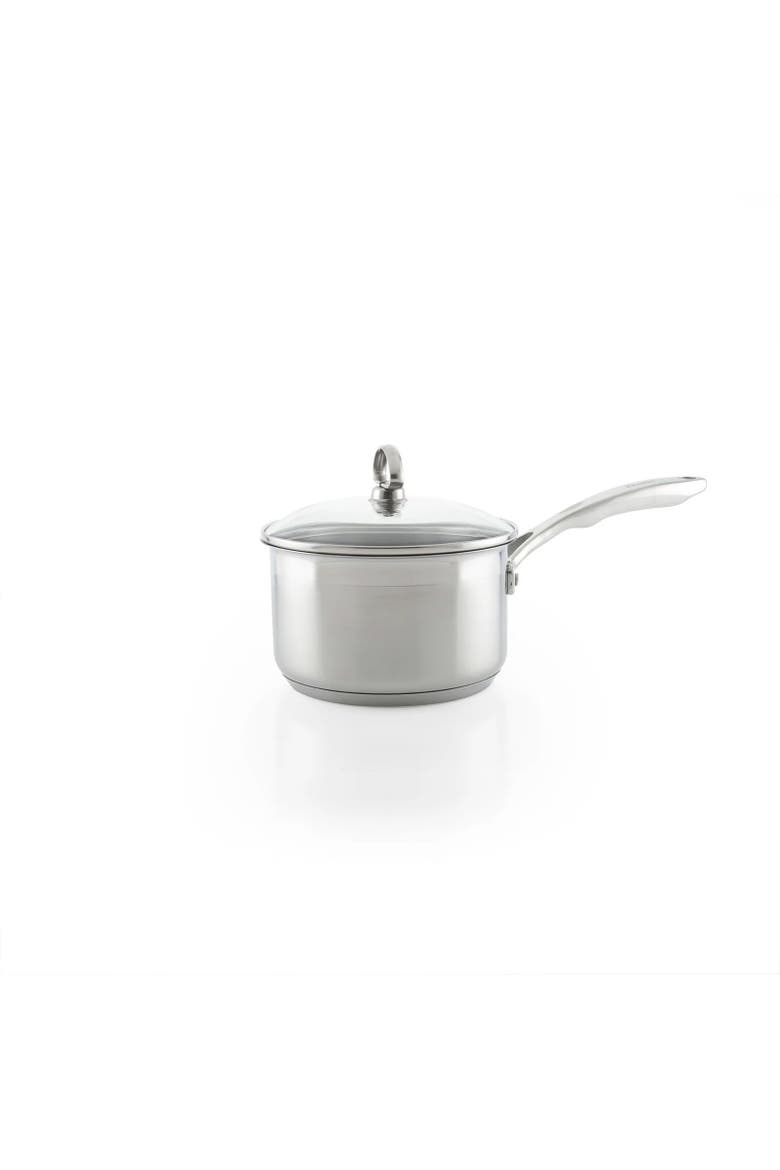 Induction 21 Steel 2 qt. Saucepan w/ Ceramic Coating and Glass Lid, Alternate, color, Silver