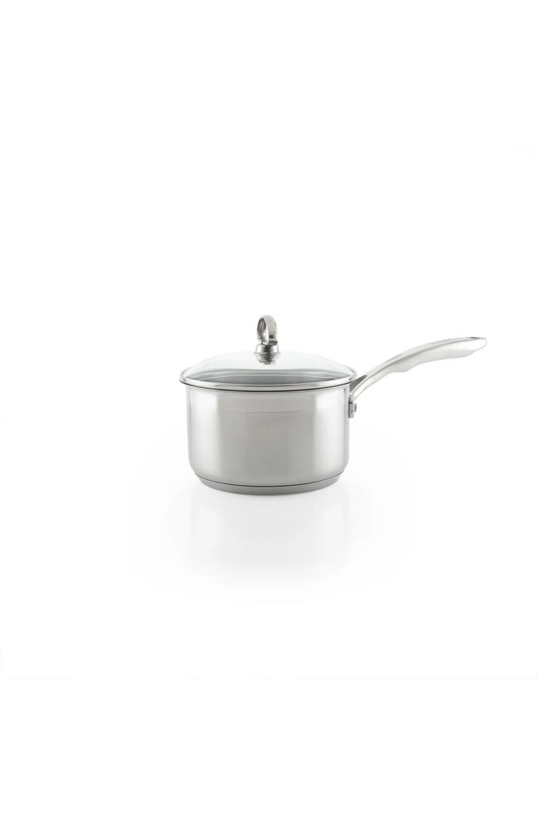 CHANTAL Induction 21 Steel 2 qt. Saucepan w/ Ceramic Coating and Glass Lid, Alternate, color, Silver