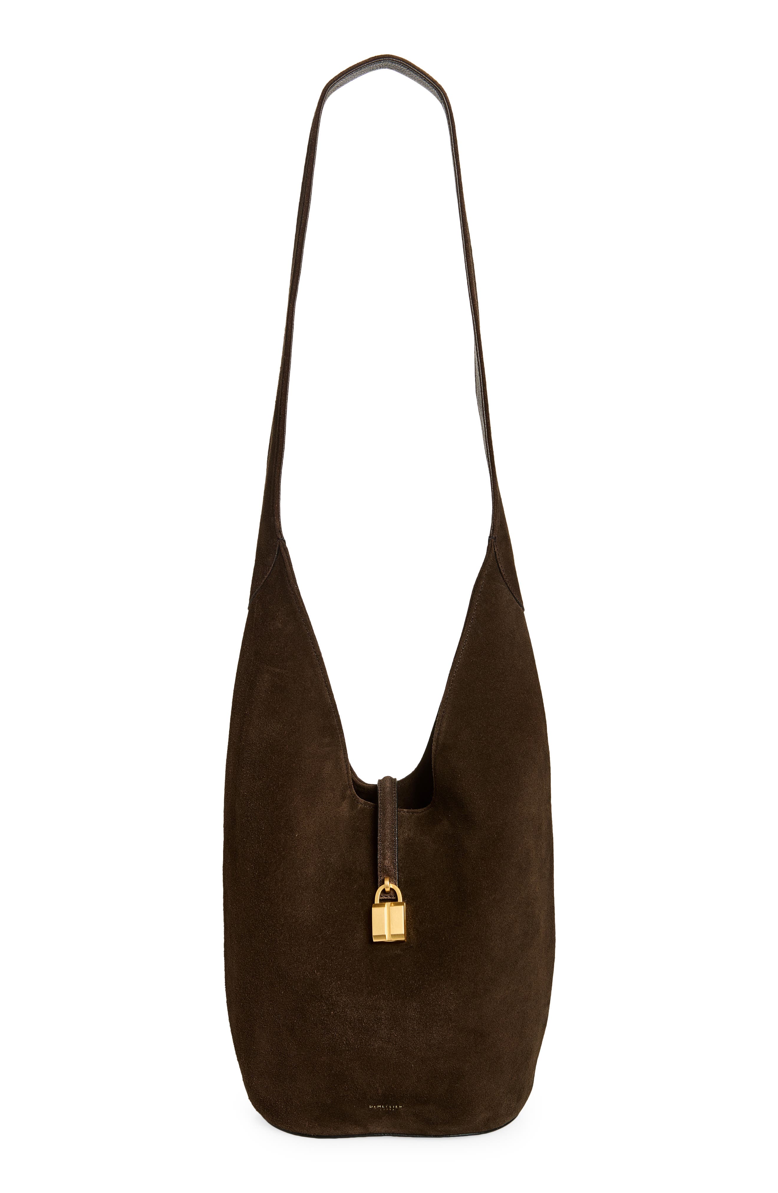The Siena Suede Crossbody Bag, Main, color, DARK CHOCOLATE
