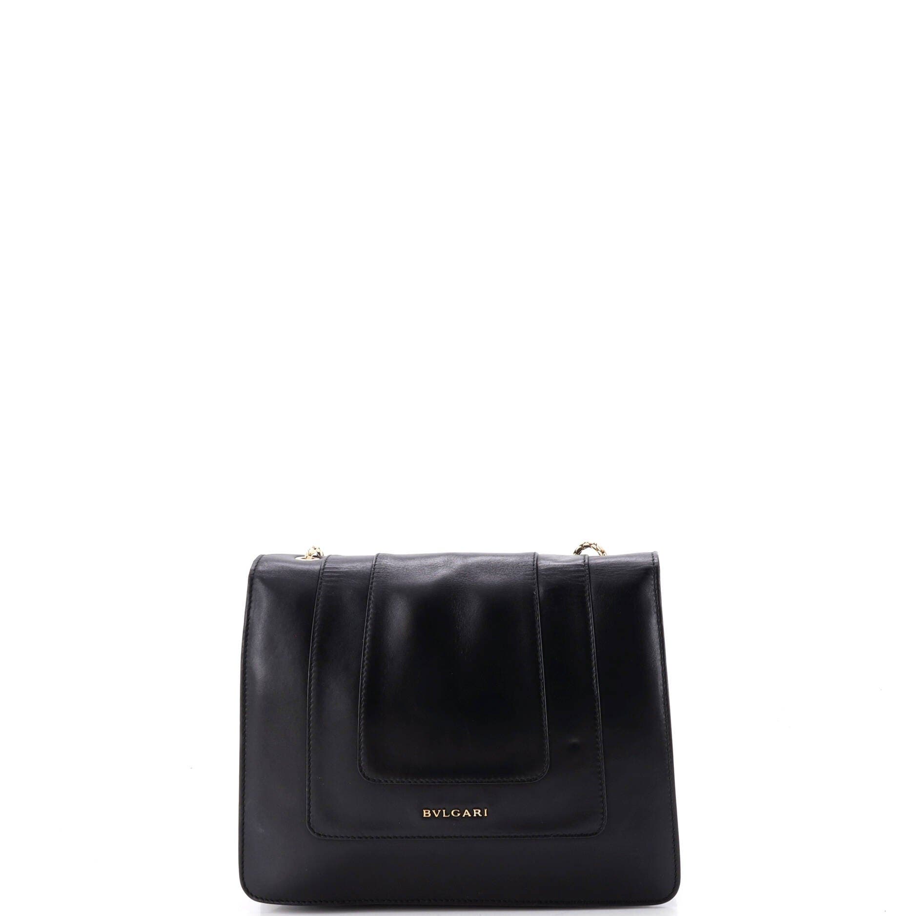 Serpenti Forever Square Shoulder Bag Leather Medium, Alternate, color, Black