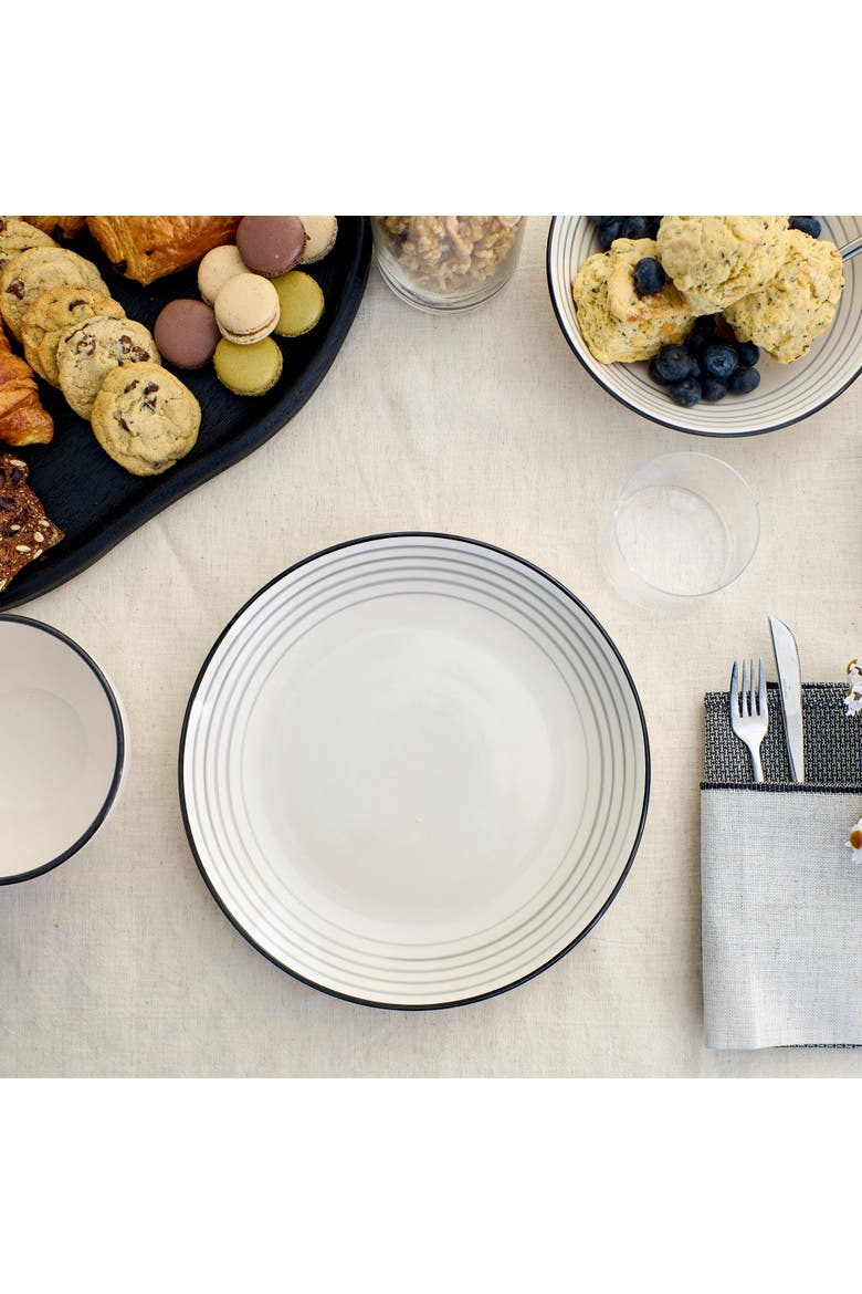 Zeke Earthenware 24-Piece Dinnerware Set, Alternate, color, Grey