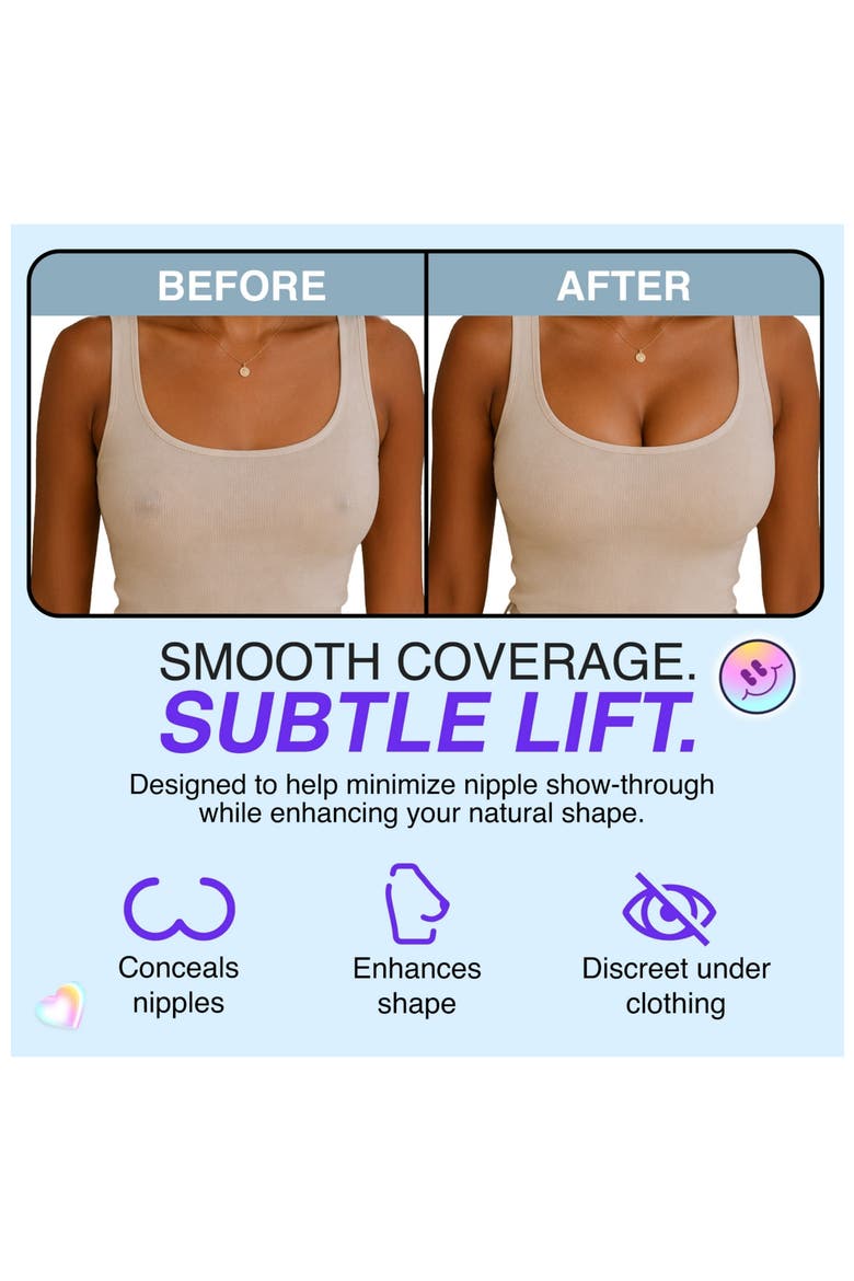 Edgestick Push Up Adhesive-Free Center Reusable Silicone Nipple Covers, Alternate, color, Espresso