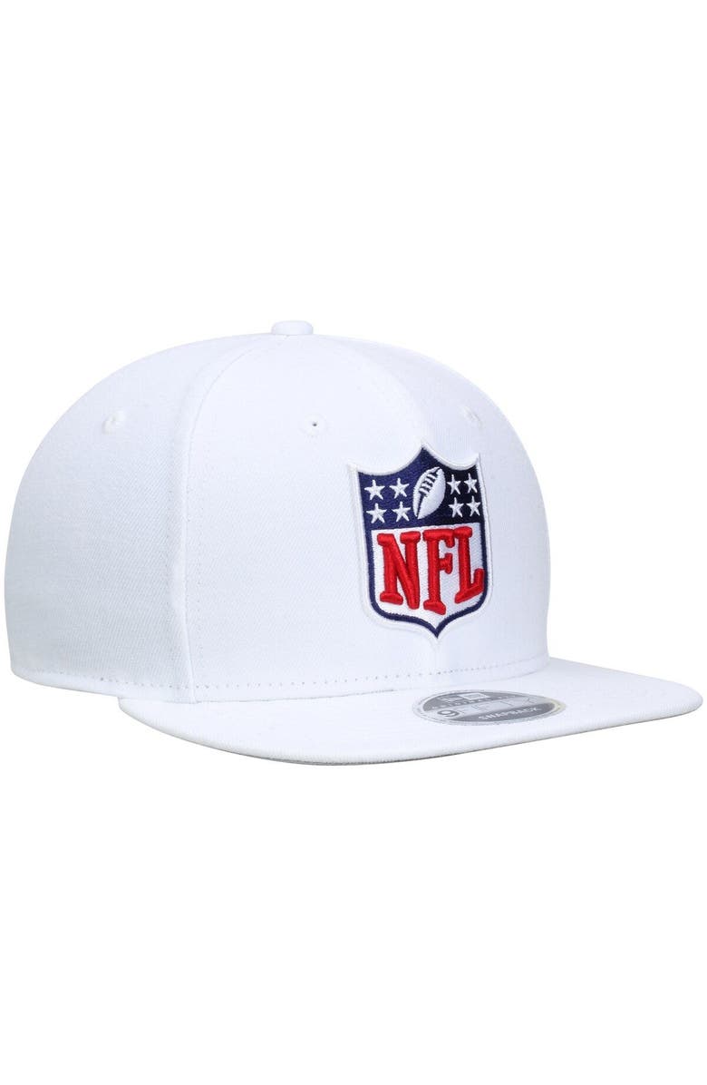 New Era Men's New Era White NFL Shield Logo Original Fit 9FIFTY Adjustable Snapback Hat, Alternate, color, 