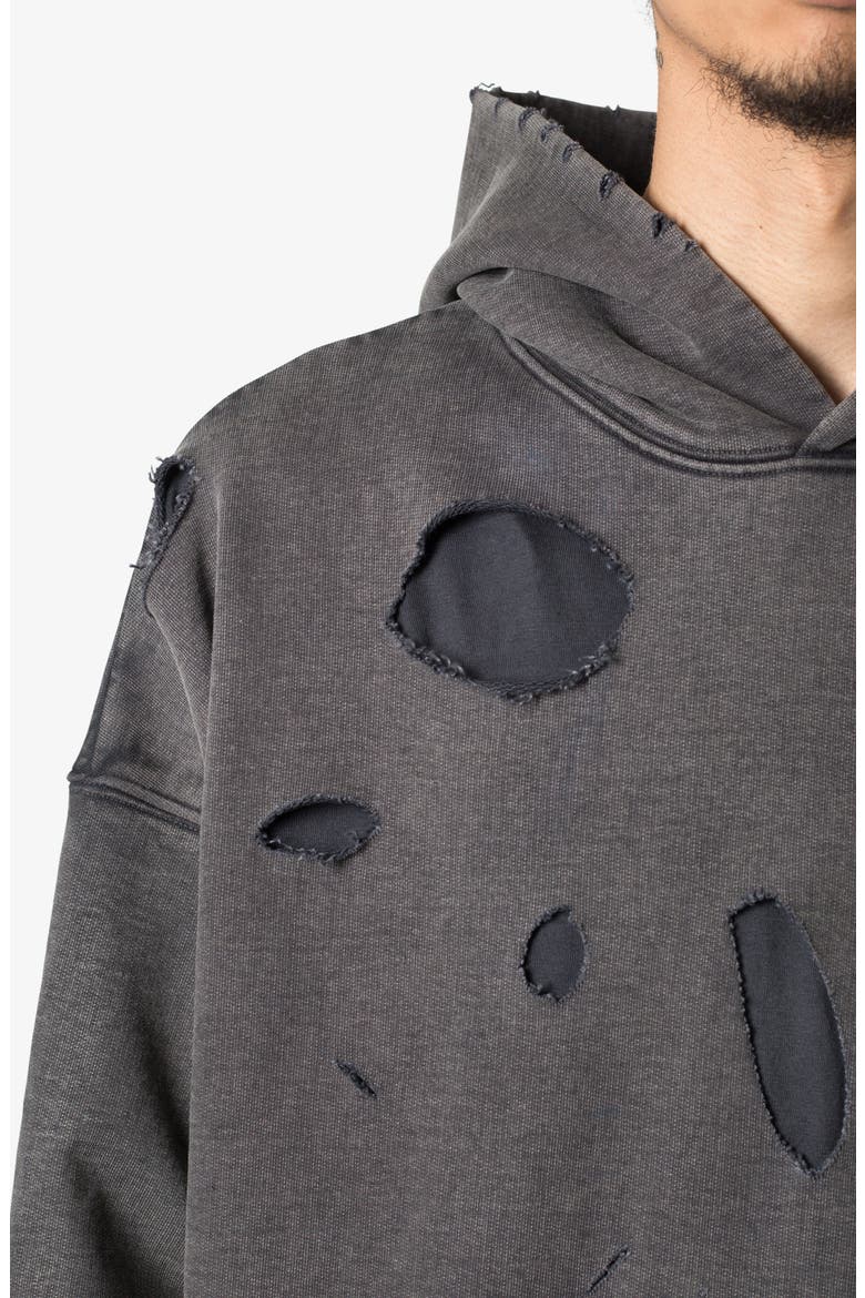 Breeze Destroyed Cotton Hoodie, Alternate, color, WASHED BLACK