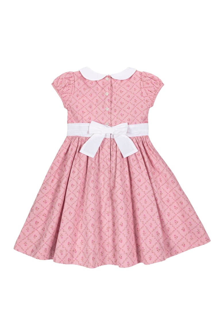 Baby Girls' Organic Sateen Peter Pan Collar Dress, Infant, Alternate, color, Pink Lattice Floral