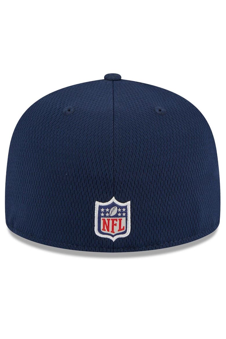 Men's New Era Navy New England Patriots 2023 NFL Training Camp 59FIFTY Fitted Hat, Alternate, color, Navy