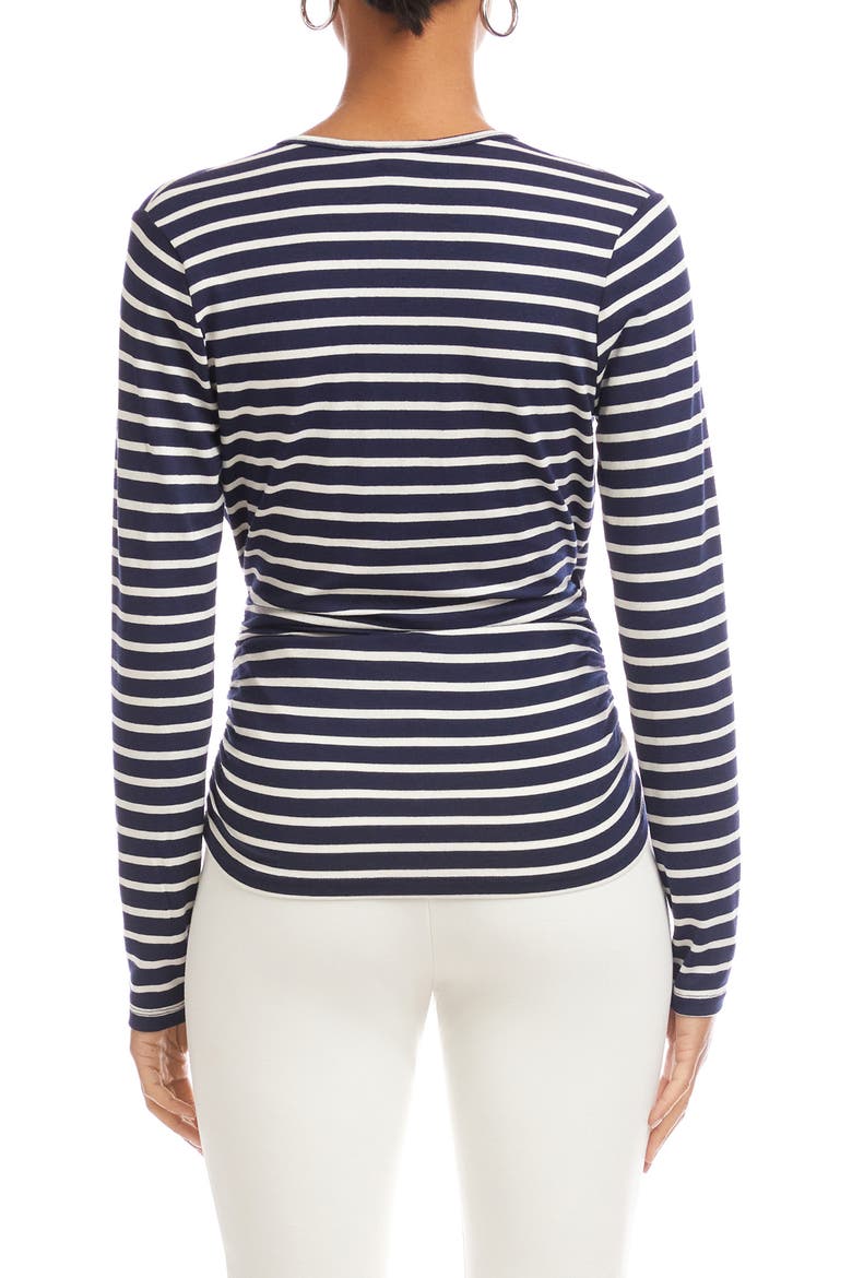 Stripe Crossover Ruched Top, Alternate, color, STRIPE