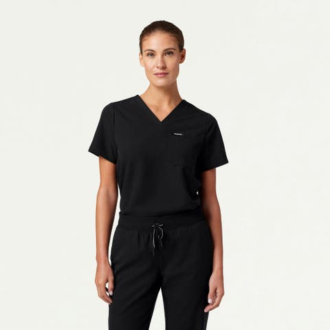 Rhena Women's 1-Pocket Classic V-Neck Scrub Top
