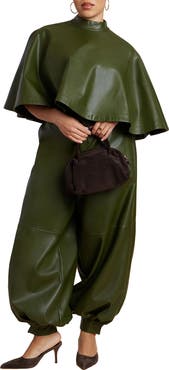 ELOQUII Belted Faux Leather Balloon Pant