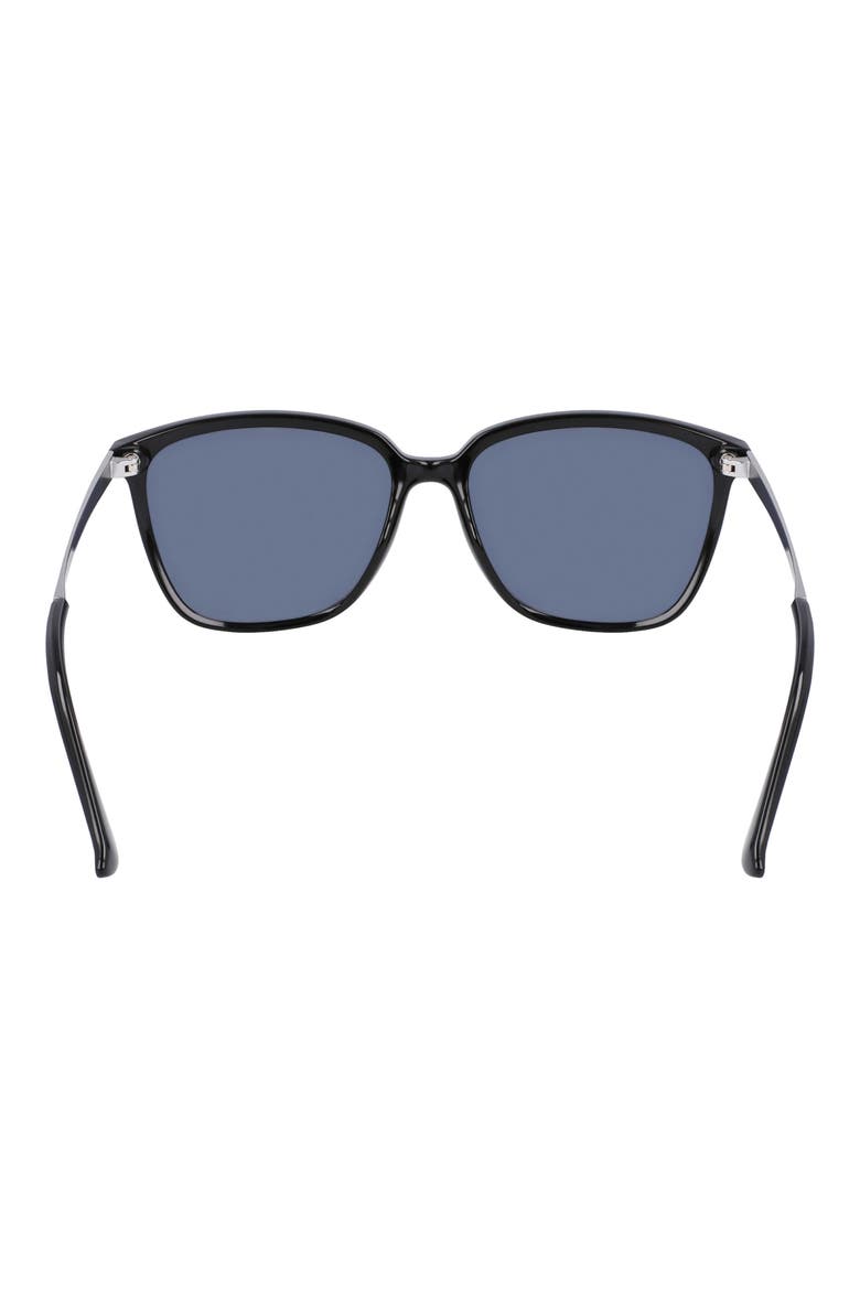 57mm Polarized Square Sunglasses, Alternate, color, BLACK
