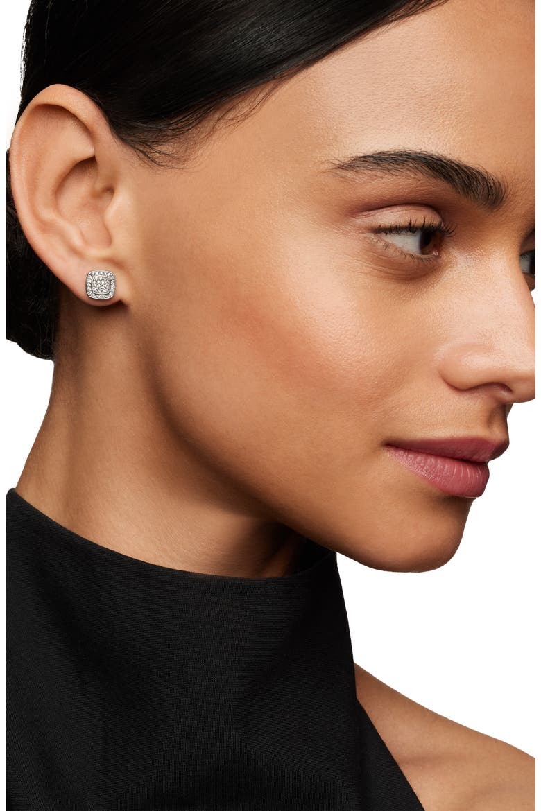 Petite Albion Stud Earrings, Alternate, color, SILVER/ DIAMOND