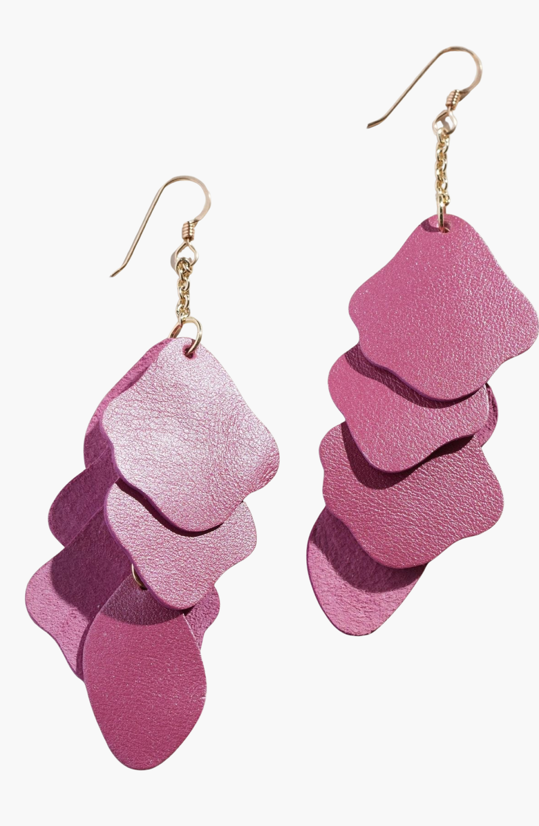 Nickel & Suede Florence Earrings, Alternate, color, Rosebud / Gold