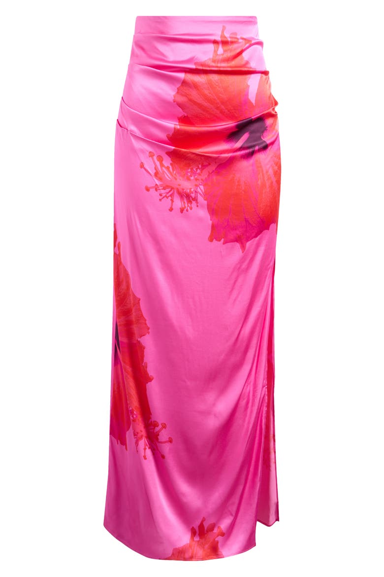 Satin Maxi Skirt, Alternate, color, PINK HIBISCUS002