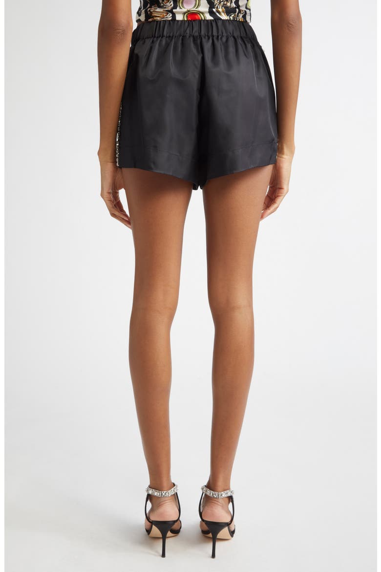 Crystal Trim Track Shorts, Alternate, color, BLACK