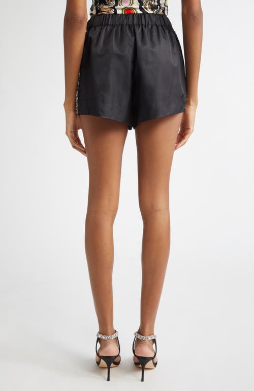 Area Crystal Trim Track Shorts In Black