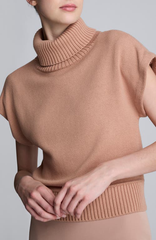 Kenneth Cole Short Sleeve Turtleneck Sweater In Brown