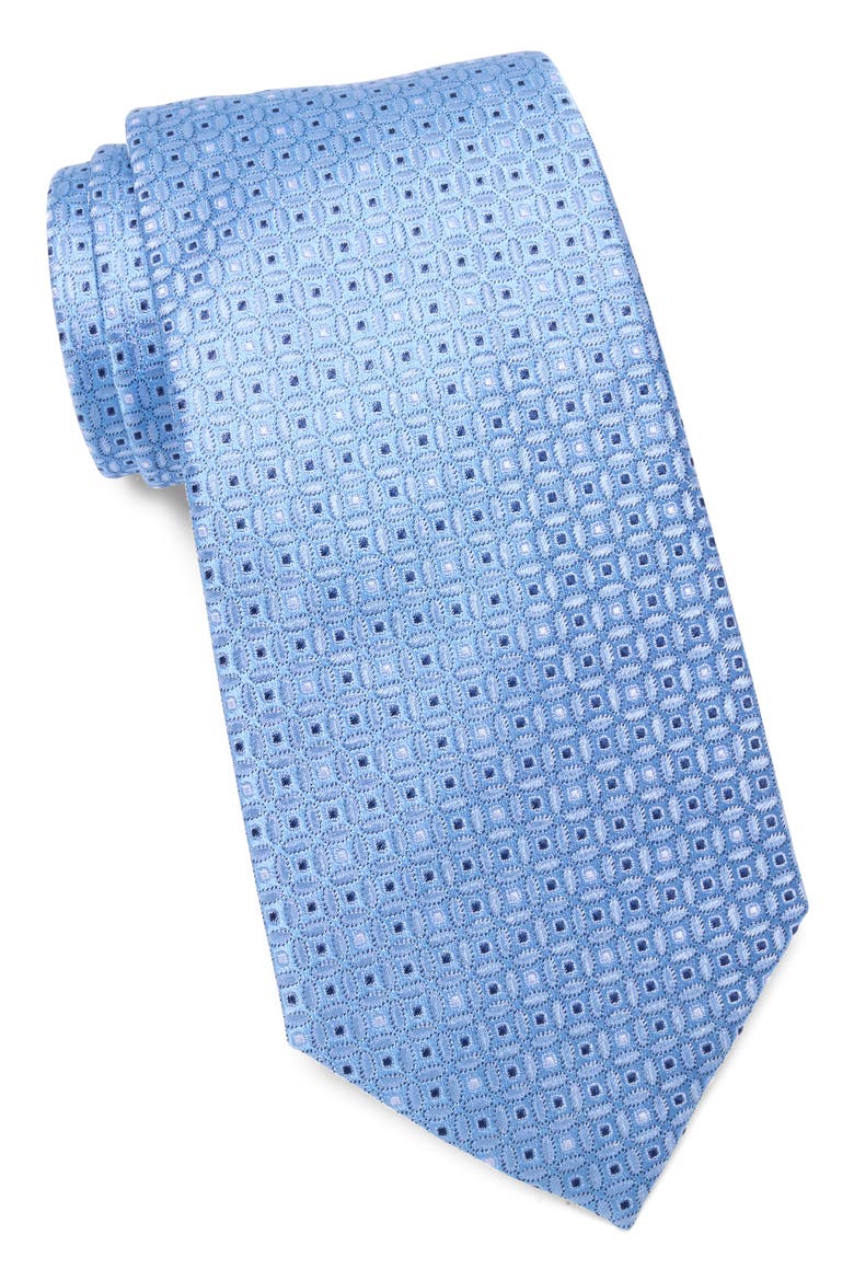 Neat Geometric Silk Tie, Main, color, LIGHT BLUE