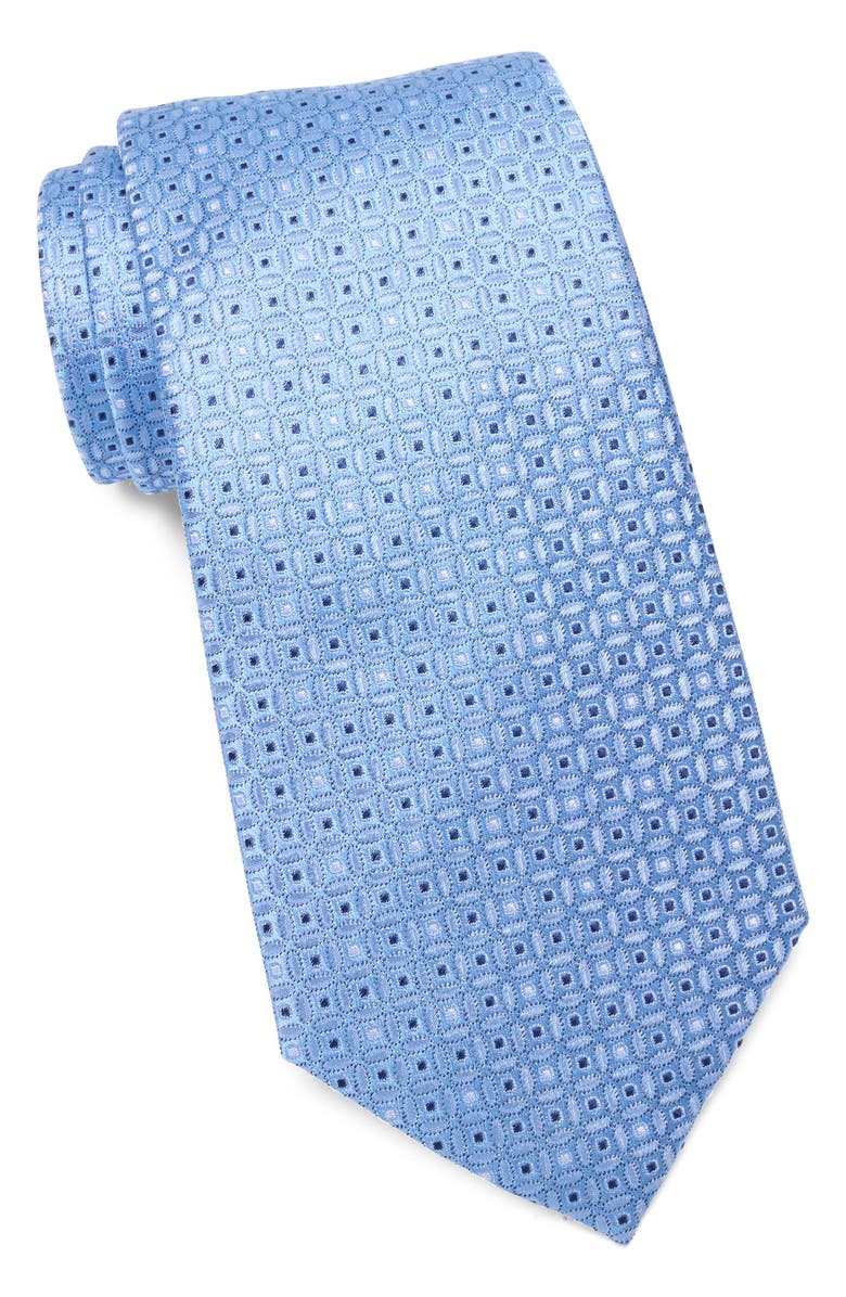 Duchamp Neat Geometric Silk Tie, Main, color, Light Blue