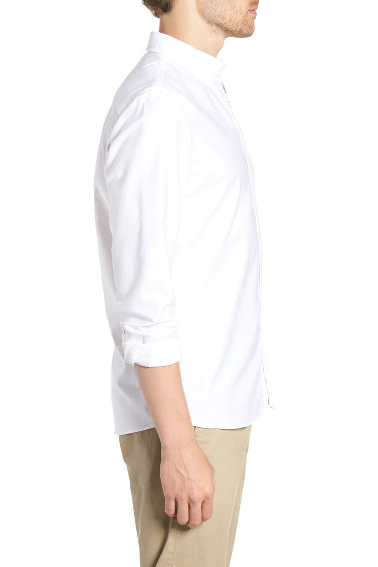 Trim Fit Washed Oxford Shirt, Alternate, color, WHITE OXFORD
