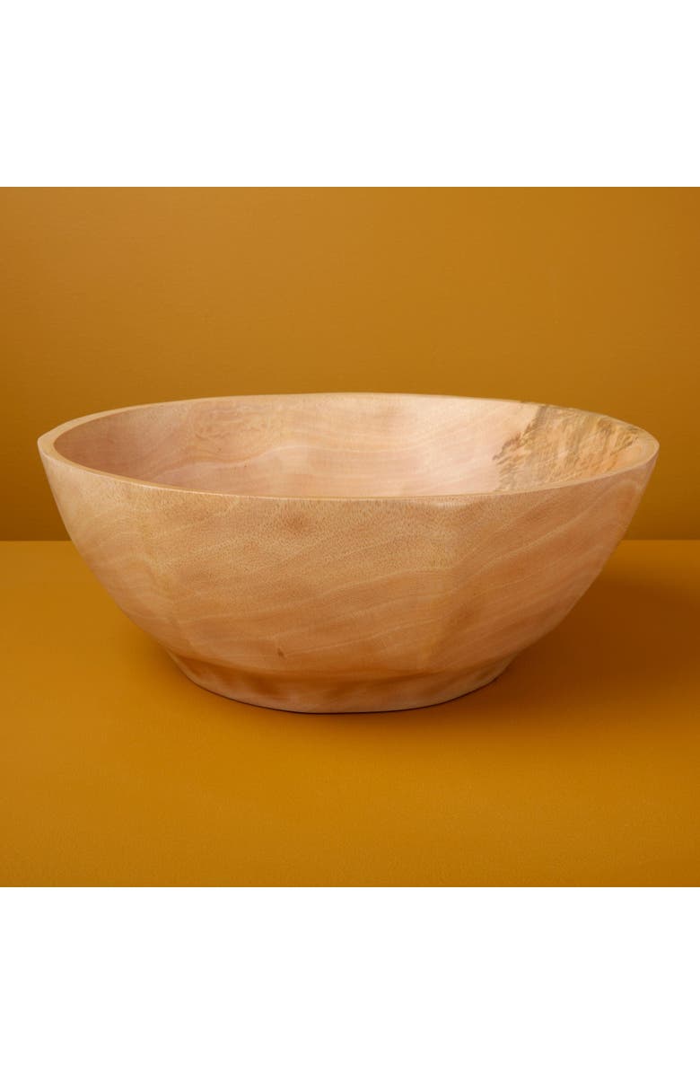 Be Home Kiln Mango Wood Curved Bowl, Alternate, color, Mango