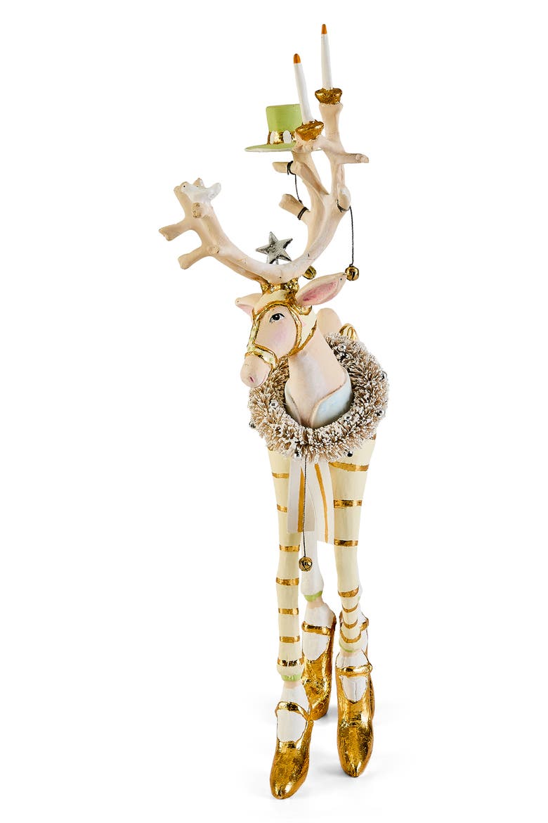 Patience Brewster Moonbeam Prancer Reindeer Ornament, Alternate, color, WHITE