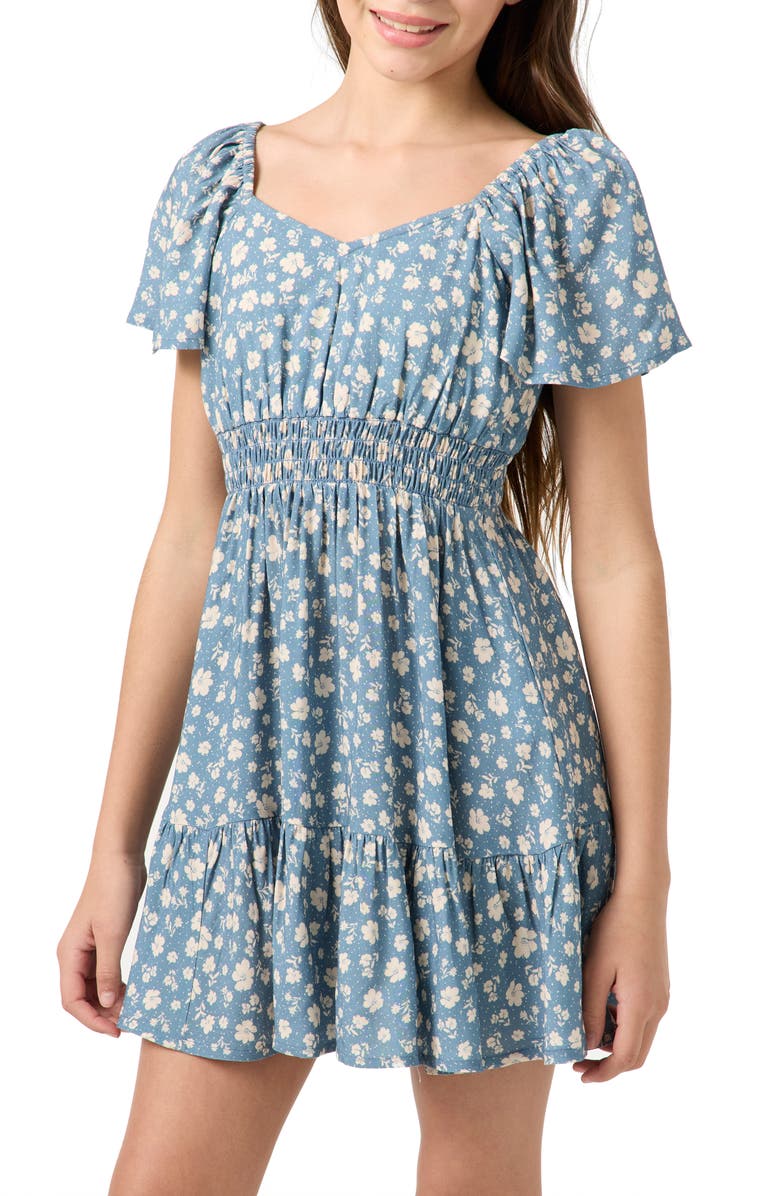 O'Neill Kids' Langley Primrose Floral Dress, Alternate, color, Provincial Blue