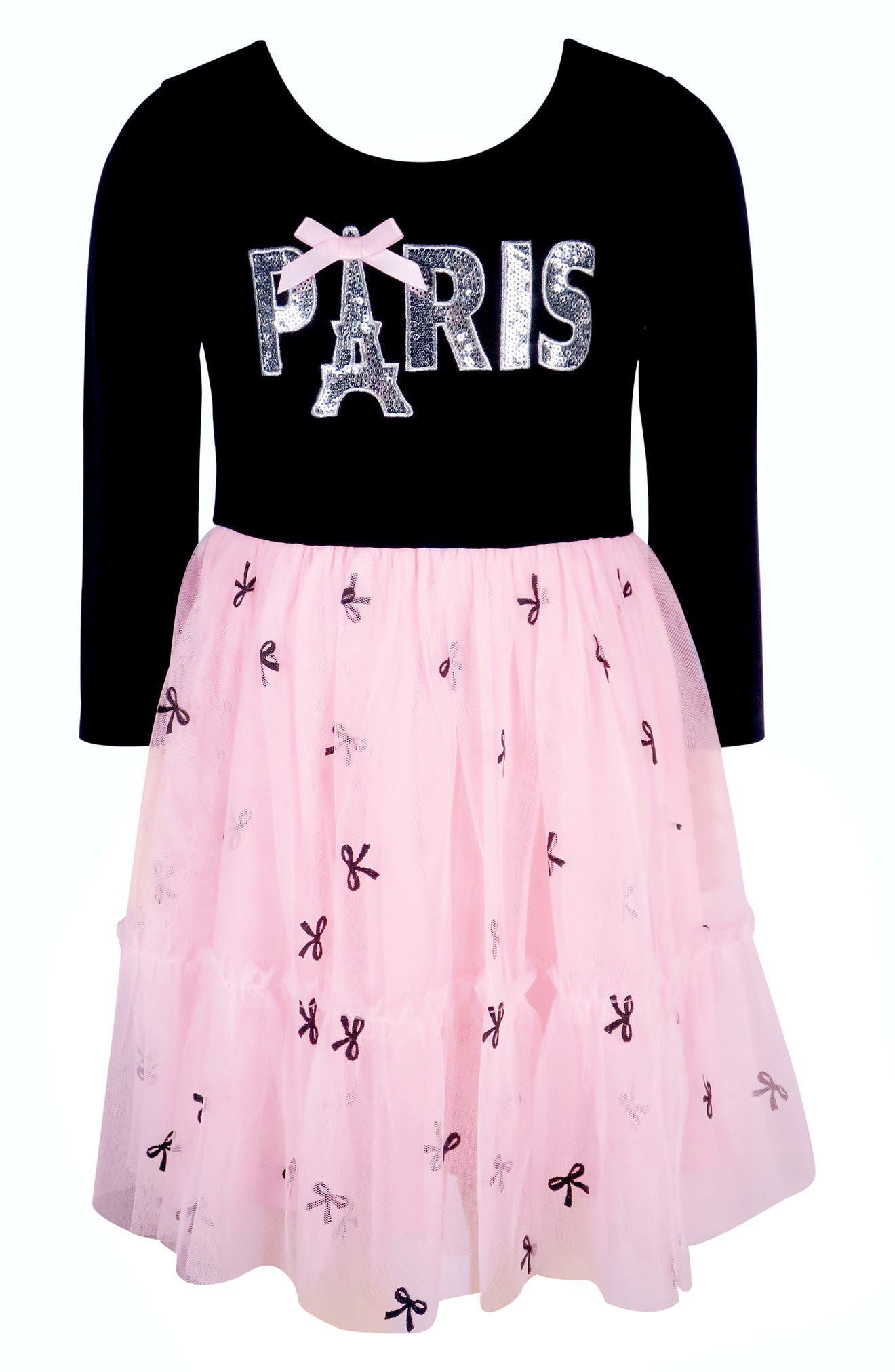 Zunie Kids' Three Quarter Sleeve Bow Skirt Tutu Dress