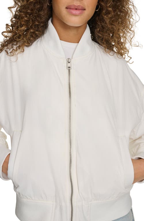 Levi's Women's Relaxed Zip-front Ribbed-hem Bomber Jacket In White