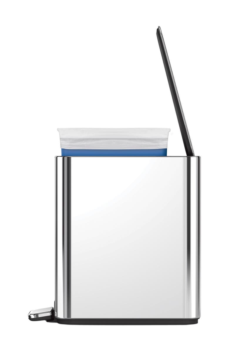 simplehuman 5L slim step can, Alternate, color, Polished