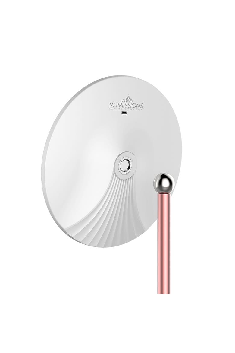 Affinity Tri-Tone LED Makeup Mirror, Alternate, color, White with rose gold stand