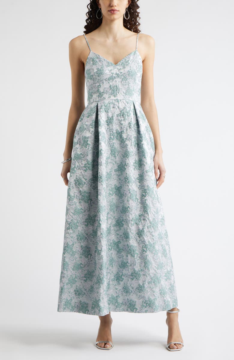 Chelsea28 Seamed Bodice Jacquard Gown, Main, color,