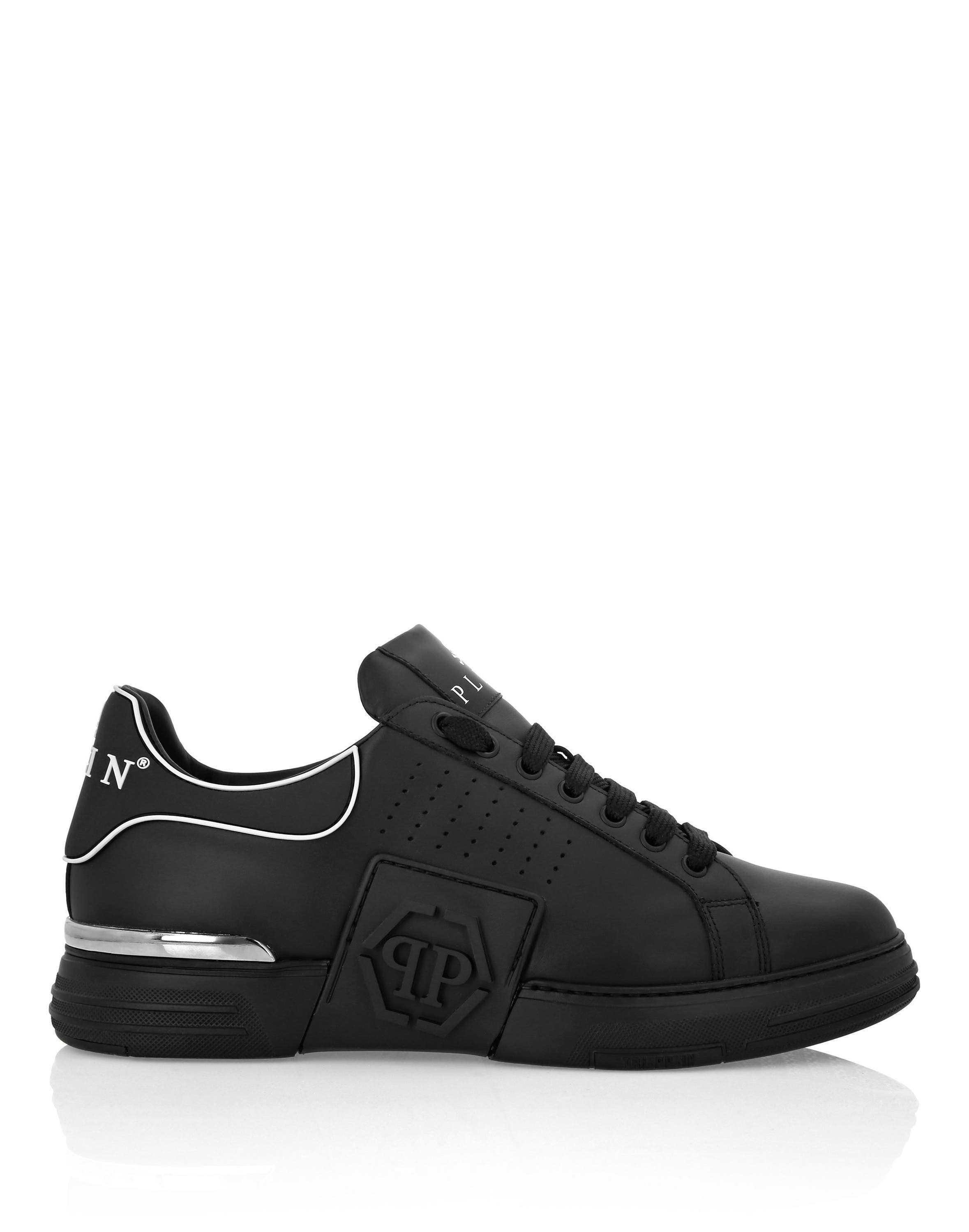Nappa Leather Sneakers Low Top Hexagon Unisex, Alternate, color, black/black