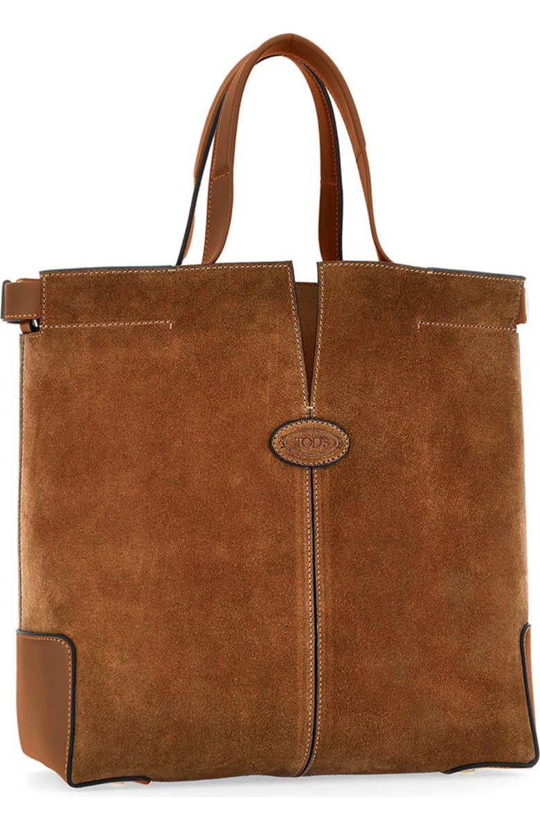 Tod's Di Bag Folio Leather Shopper, Main, color, Cognac/ Kenia