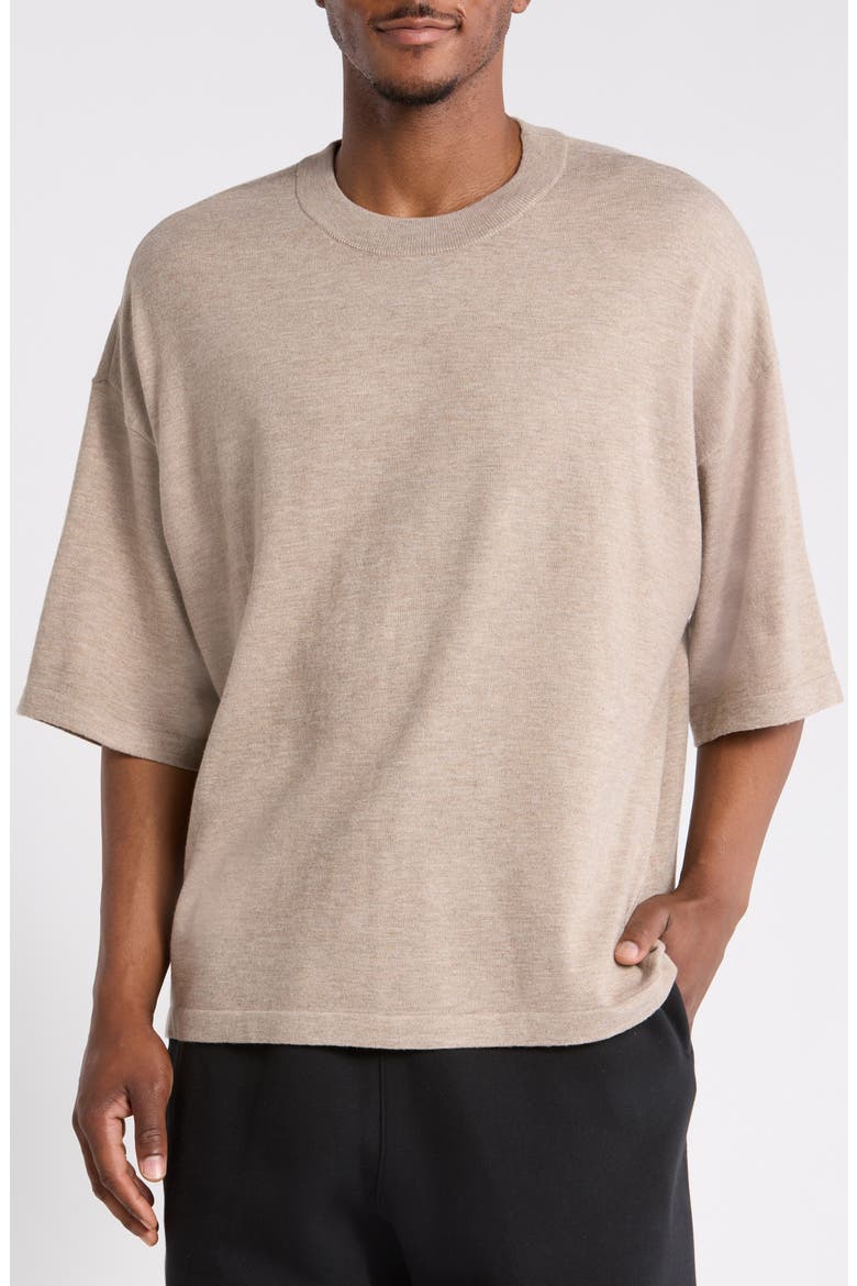 Soft Knit Crewneck T-Shirt, Main, color, SEAL HEATHER