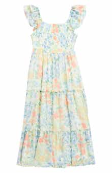 RARE, TOO! Kids' Floral Flutter Sleeve Smocked Dress