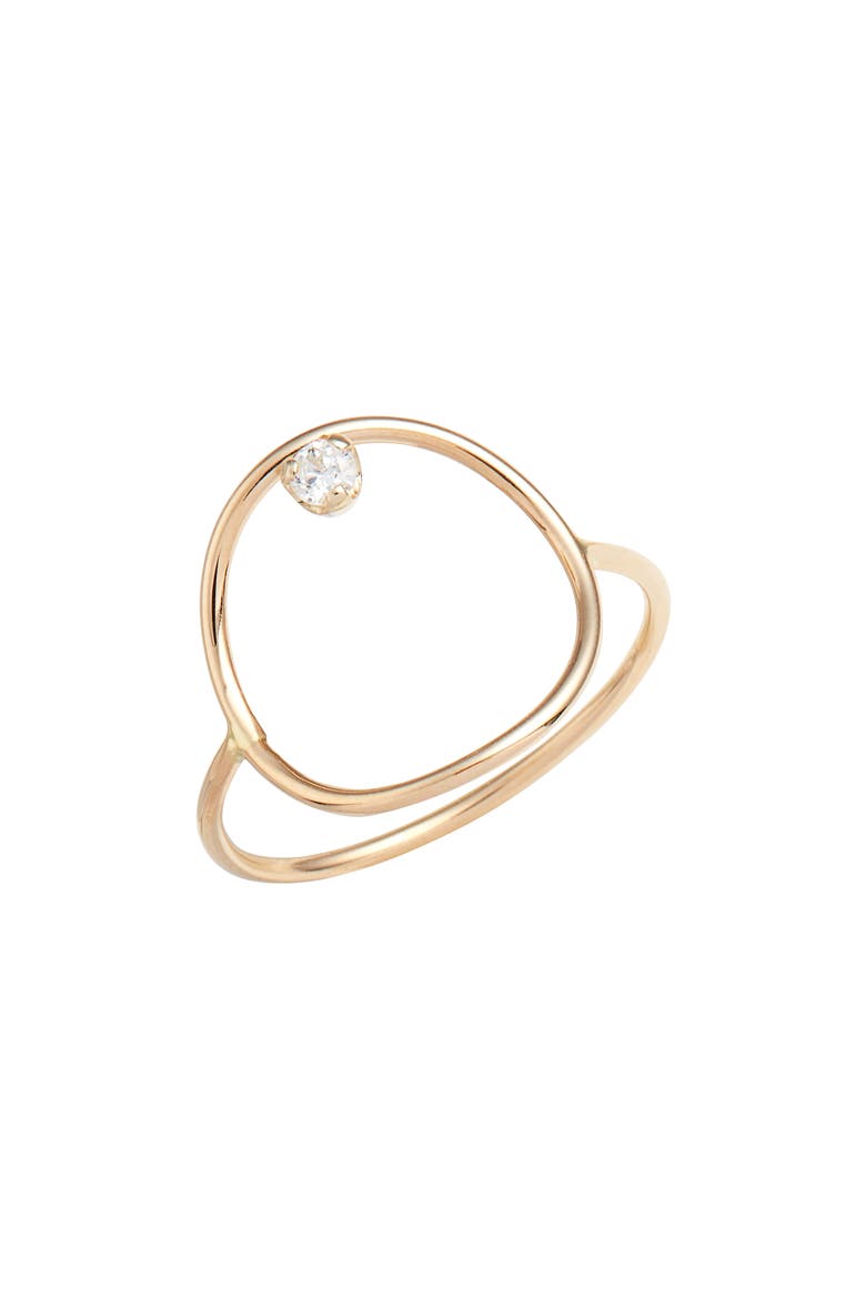 Diamond Circle Ring, Main, color, YELLOW GOLD/ OPAL