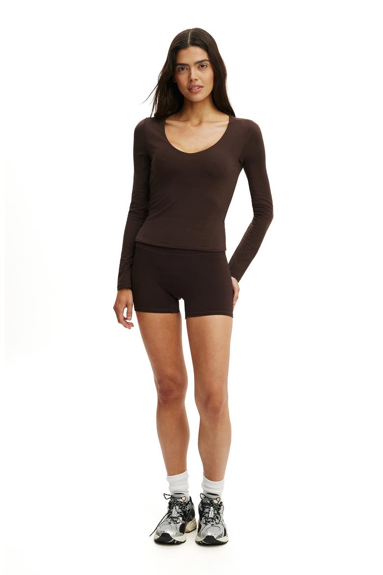 Women's Active Ultra Soft Scoop Neck Long Sleeve, Alternate, color, French Roast