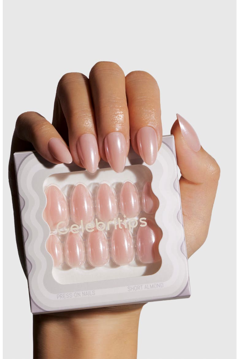 Short Almond Press-On Nails, Alternate, color, ANGELFACE