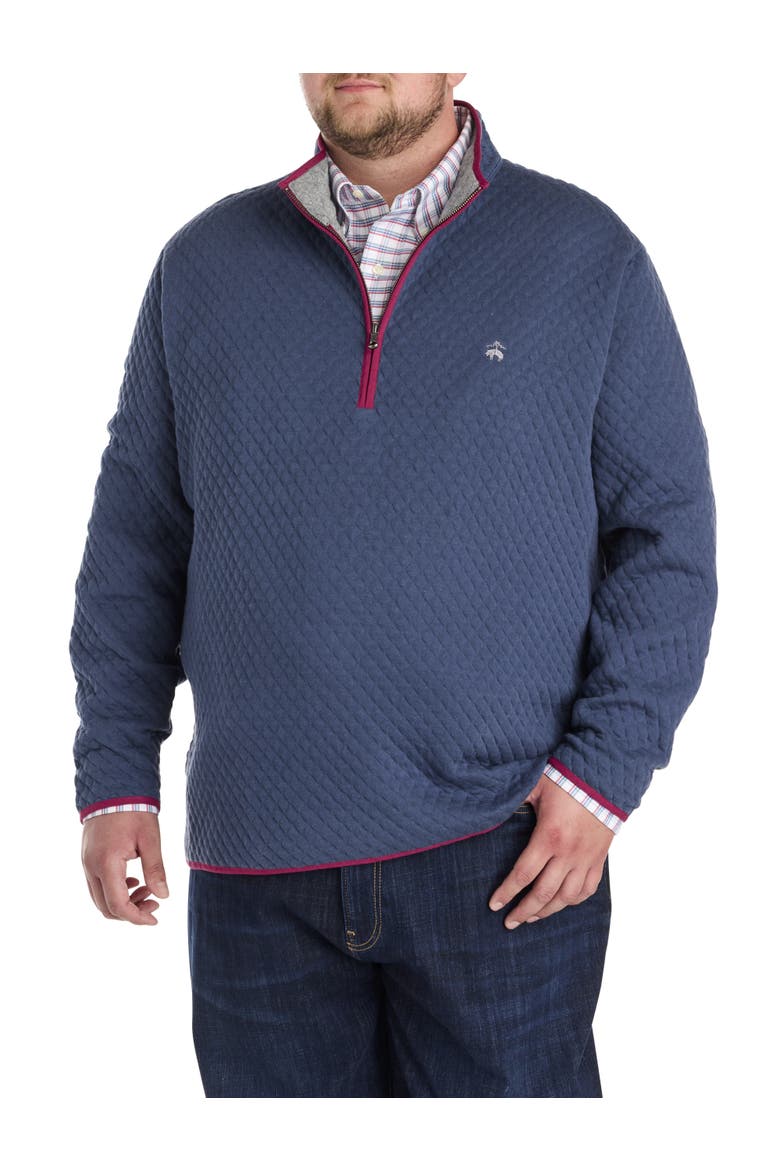 Big & Tall Quilted 1/2-Zip Pullover, Main, color, NAVY GRAY