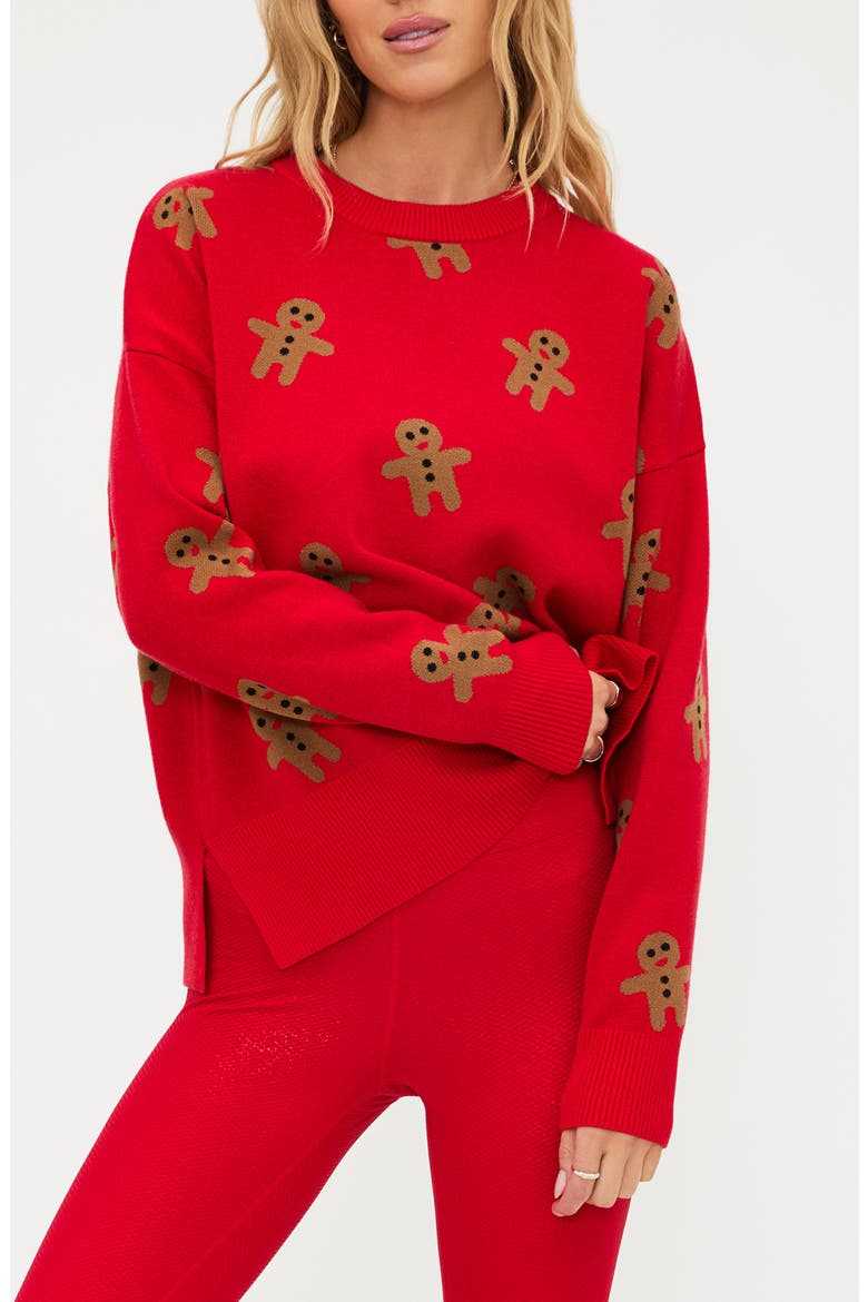 Callie Gingerbread Man Sweater, Main, color, GINGERBREAD