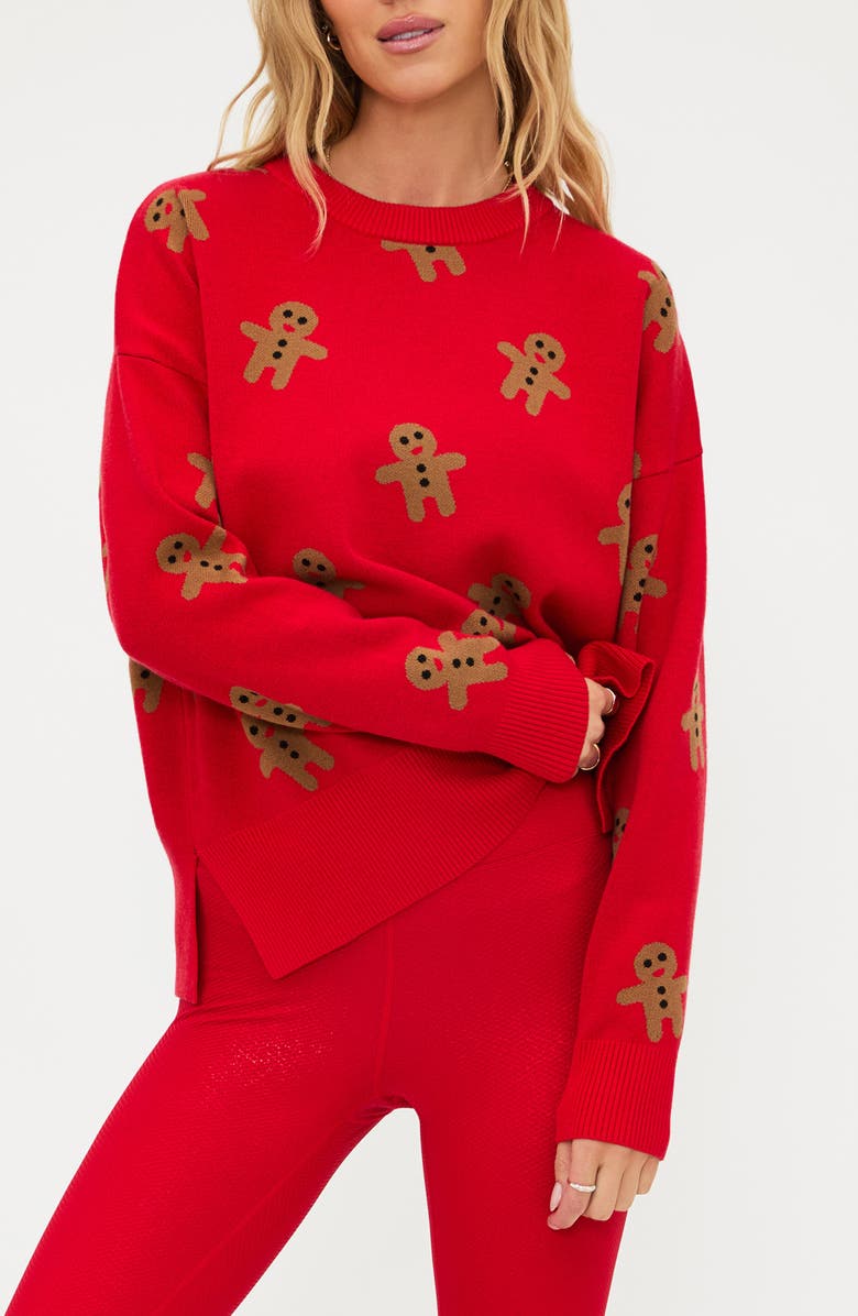 Beach Riot Callie Gingerbread Man Sweater, Main, color,