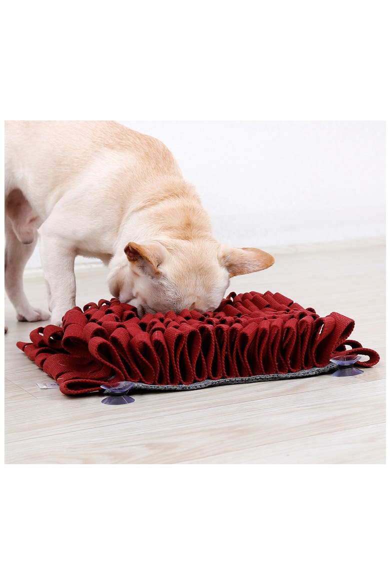 'Sniffer Grip' Interactive Anti-Skid Pet Snuffle Mat, Alternate, color, RED