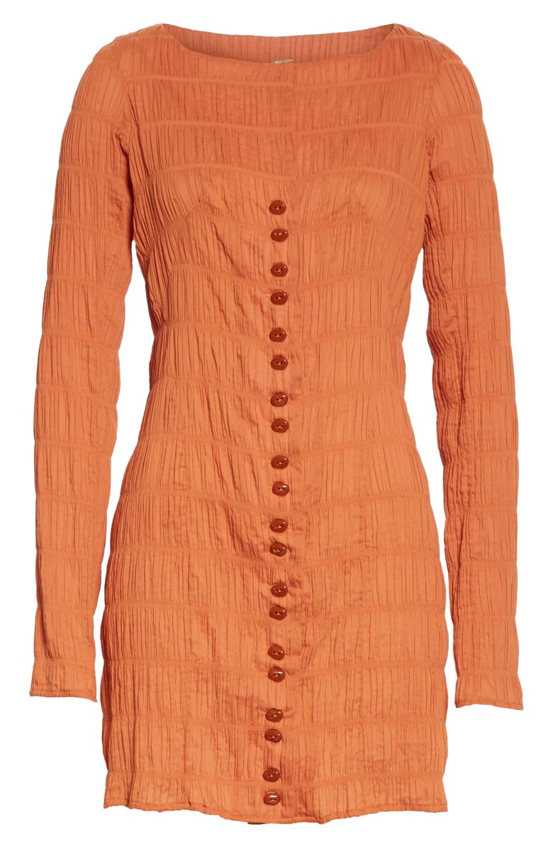 Cult Gaia Lafina Long Sleeve Crinkle Minidress, Alternate, color,