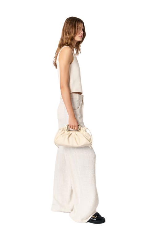 Maje Tweed Wide-leg Trousers In Ecru