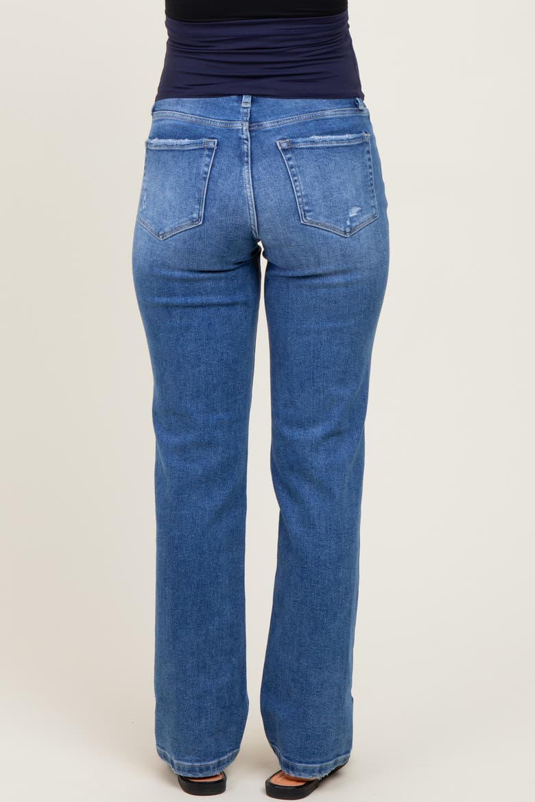Mid Rise Full Length Straight Leg Maternity Jeans, Alternate, color, Blue
