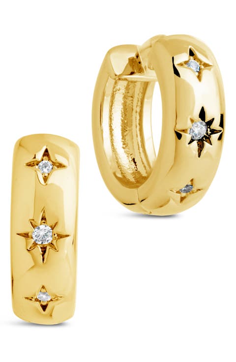 Harmoni Star Cubic Zirconia Hoop Earrings