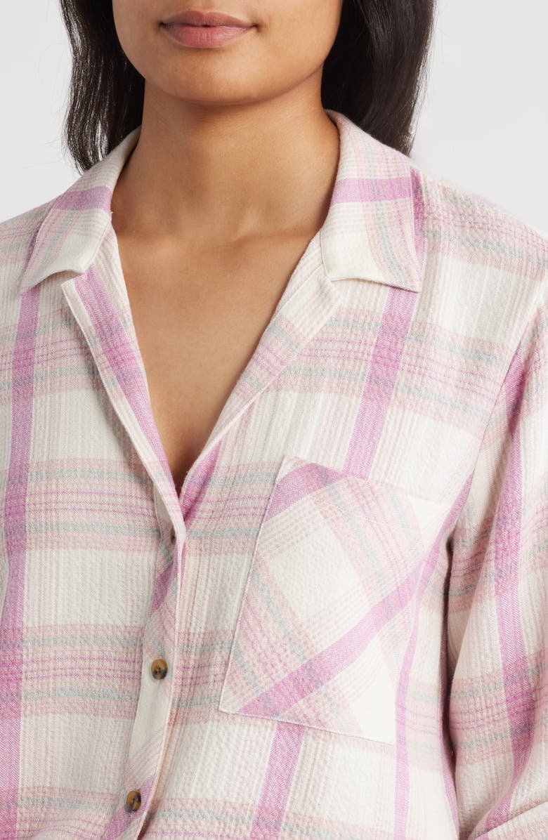 Hatley Lila Plaid Button-Up Shirt, Alternate, color, Cami Lace