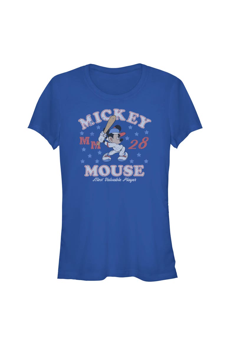 Junior's Mickey & Friends Most Valuable Baseball Player  Graphic T-Shirt, Main, color, Royal Blue
